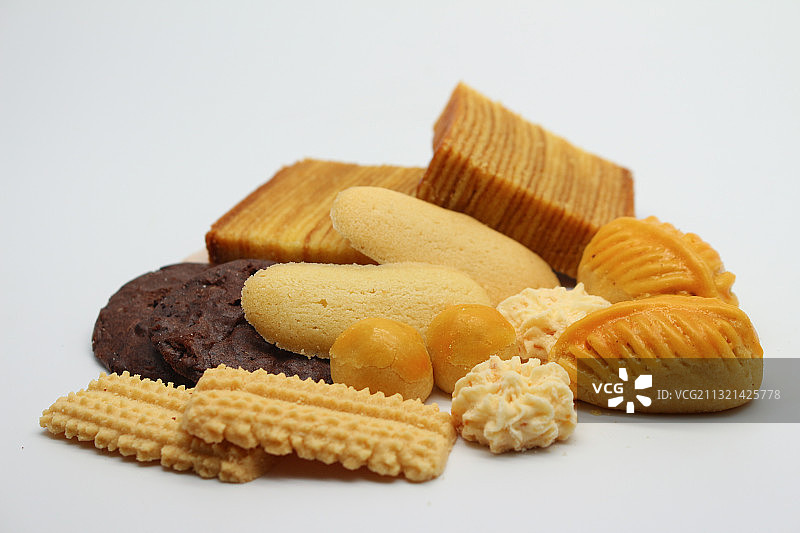 白色背景下的食物特写图片素材