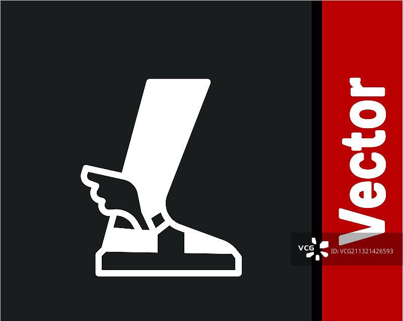 黑色背景上的白色爱马仕凉鞋图标图片素材