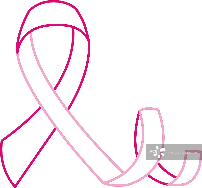 乳腺癌防治月粉色卷曲缎带图片素材