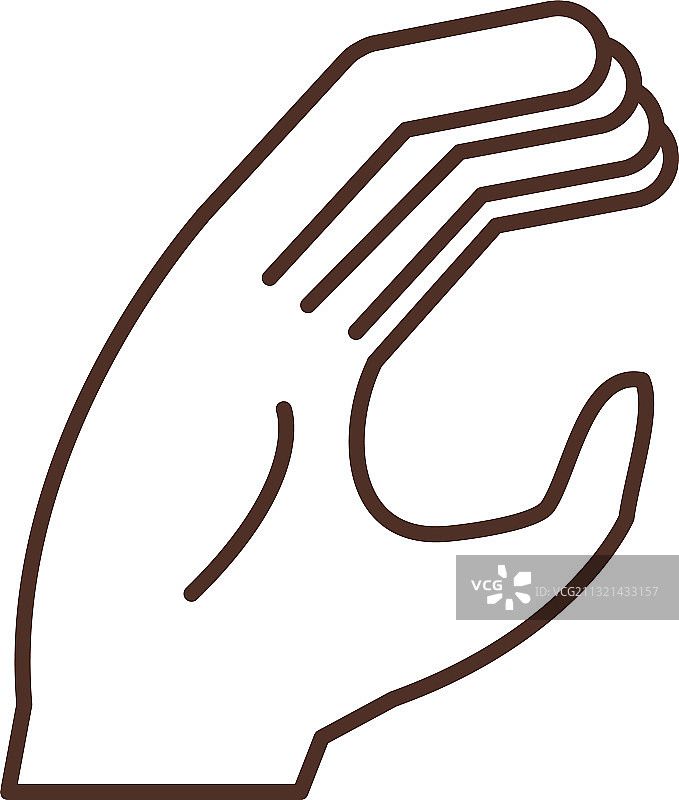 表示字母C的手语手势图片素材