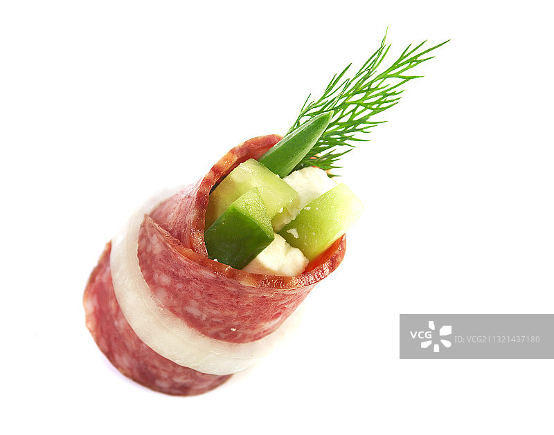 白色背景上的美食特写图片素材