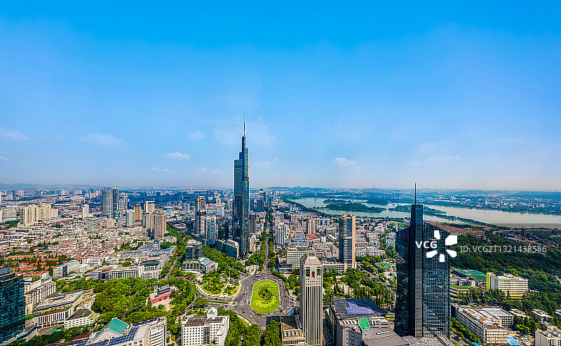 航拍南京古都之巅城市风光图片素材