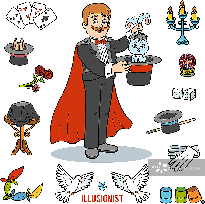 魔术师与魔术道具图案合集图片素材