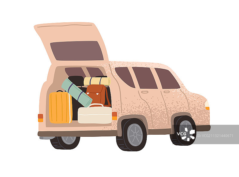 后备箱打开的旅行汽车图片素材