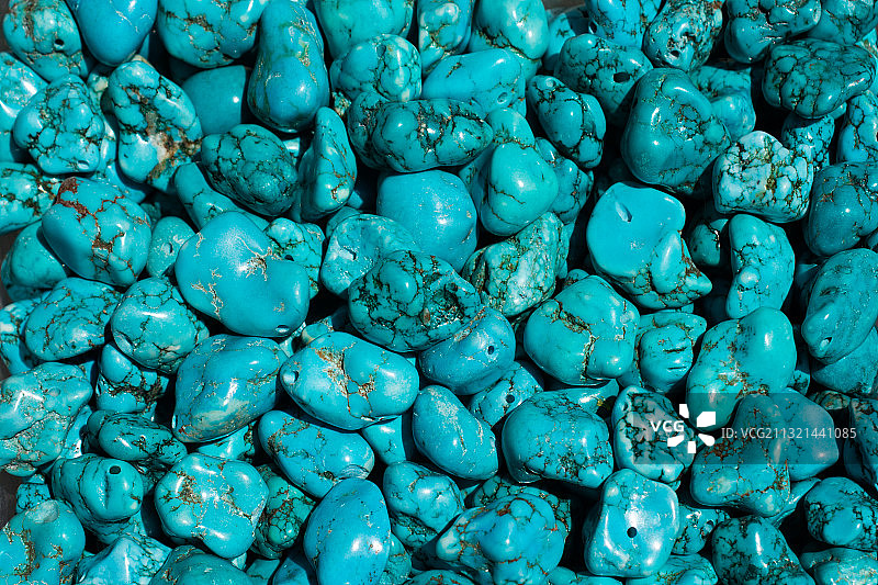 蓝色鹅卵石全景拍摄图片素材