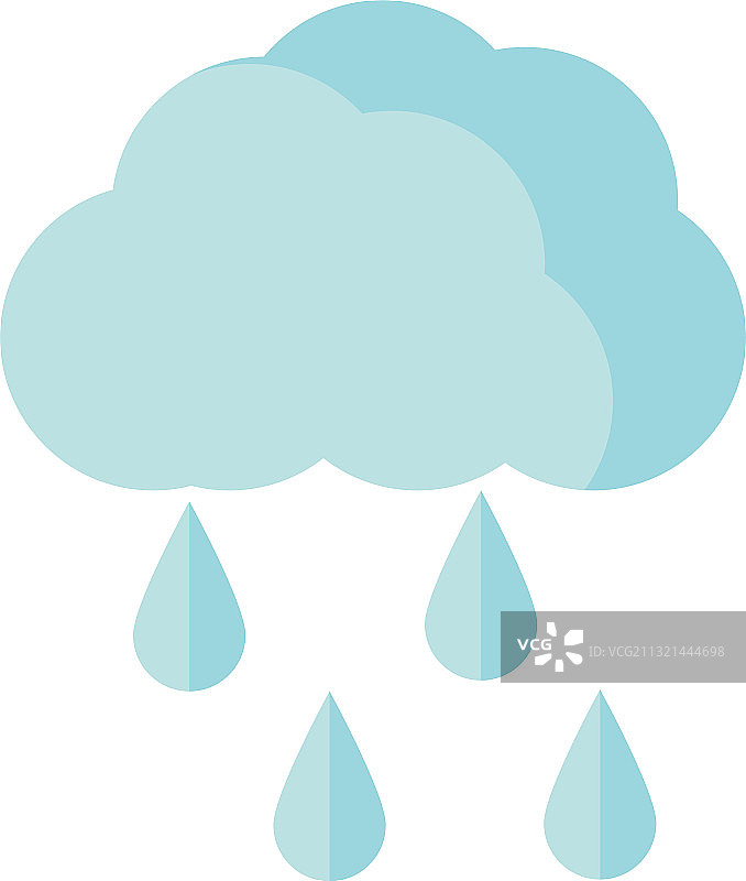 云雨滴天空扁平图标图片素材