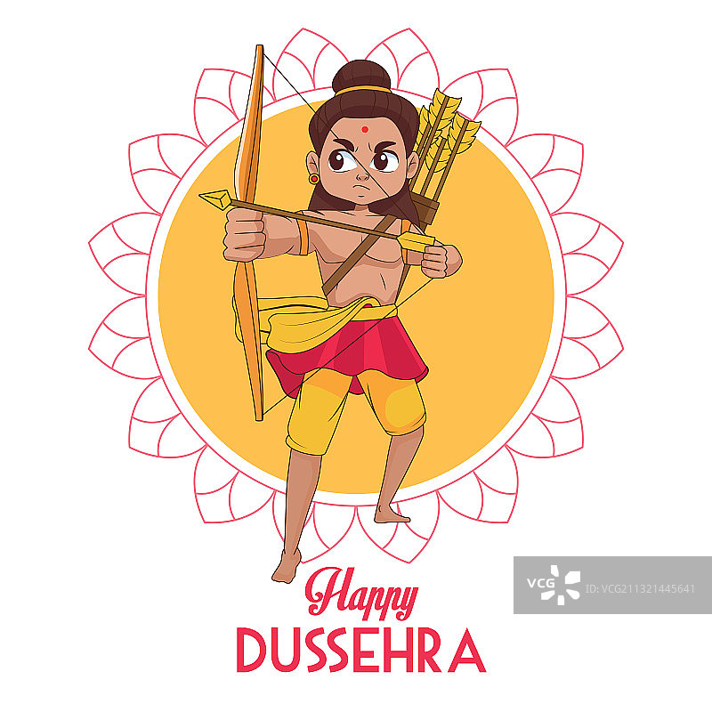 带有拉玛角色的杜塞拉节海报图片素材