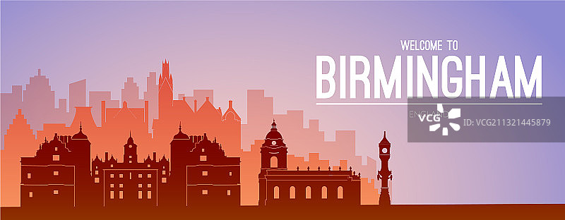 英国伯明翰著名城市景观图片素材