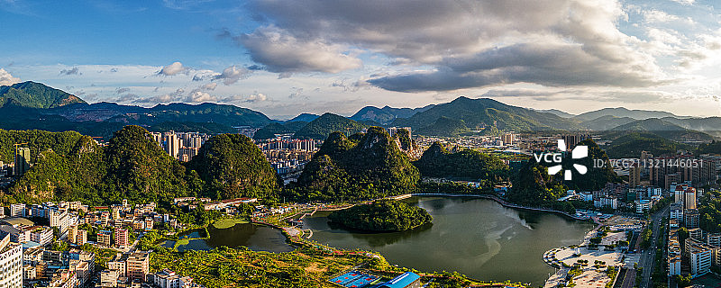 广东省云浮市城市航拍风光图片素材