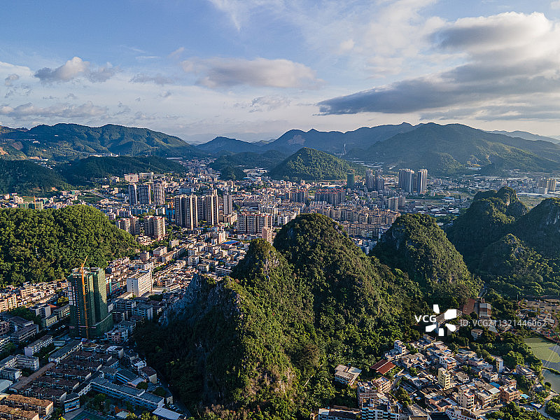 广东省云浮市城市航拍风光图片素材