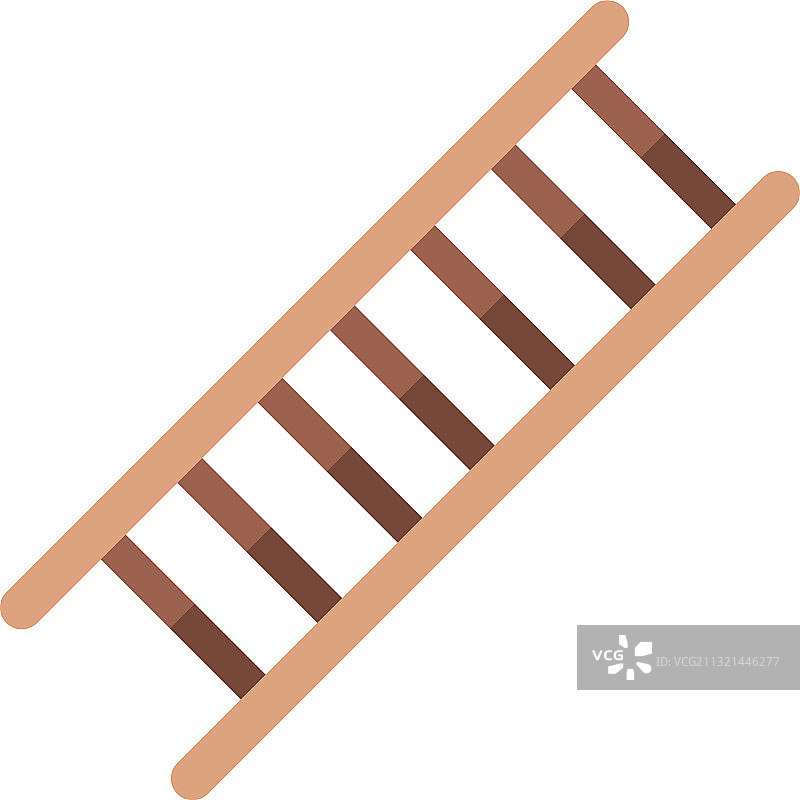 木梯设备维修施工扁平设计图片素材