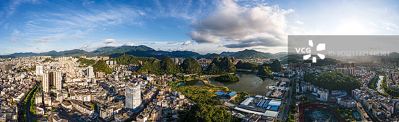广东省云浮市城市航拍风光图片素材
