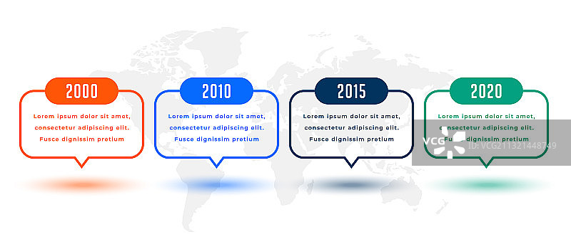 四步时间线信息图模板图片素材