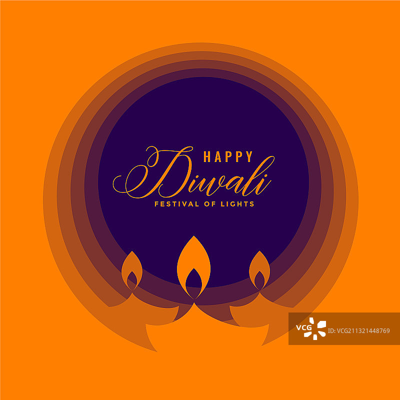 剪纸风格的快乐排灯节背景图片素材