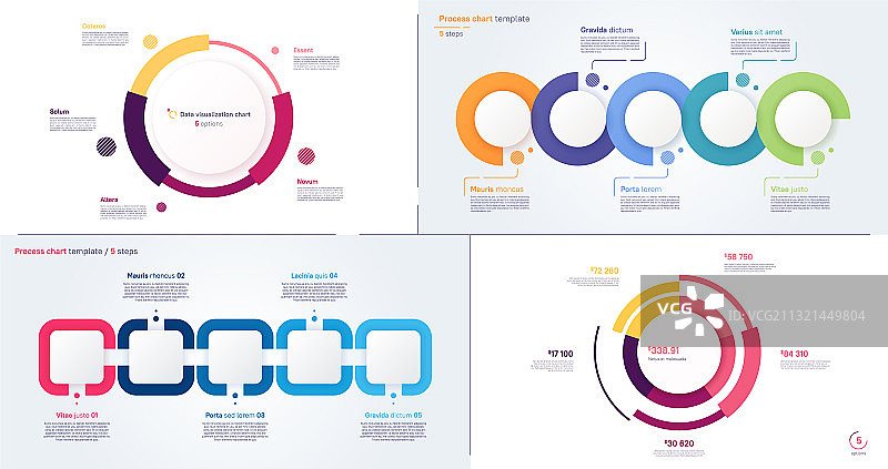 流程和圆形图表设计图片素材