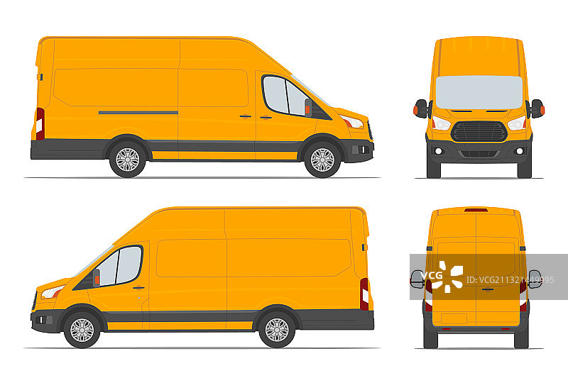 用于运送不同货物的黄色货车图片素材