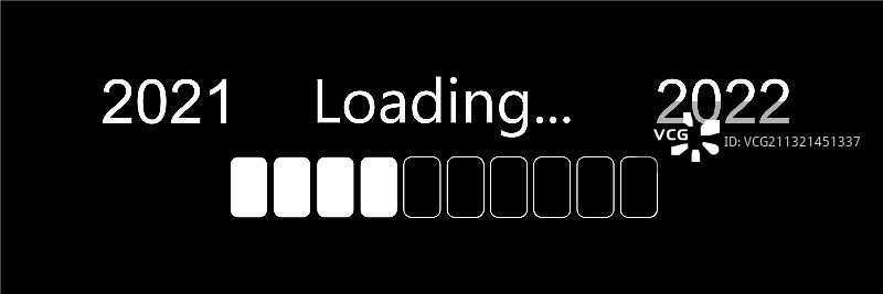 进度条显示从2021年到2022年的加载图片素材