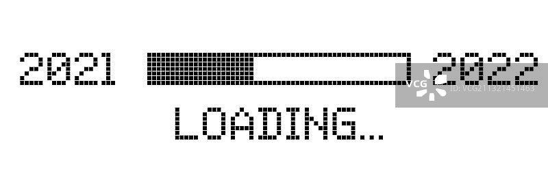 像素化进度条显示2022加载中图片素材