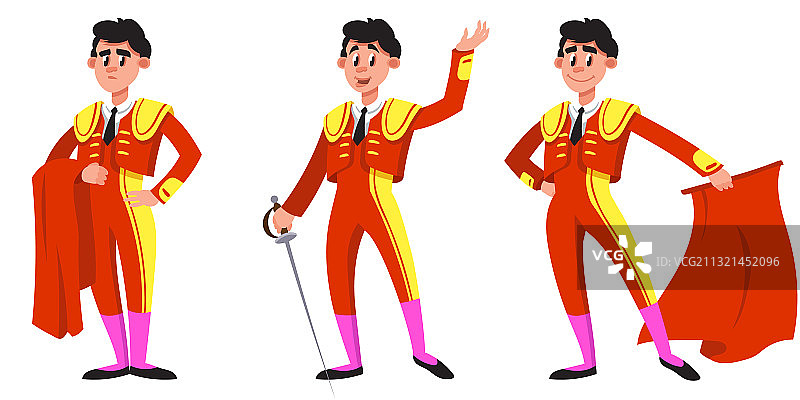 不同姿势的斗牛士图片素材