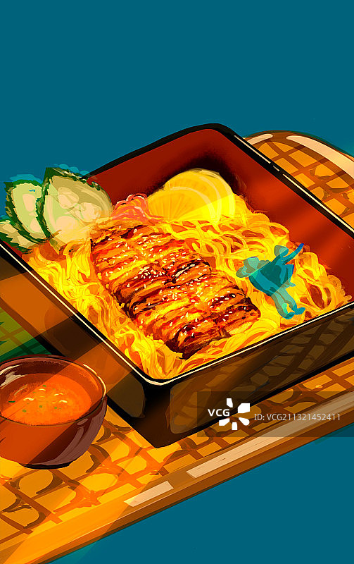 鳗鱼饭|创意食物插画图片素材