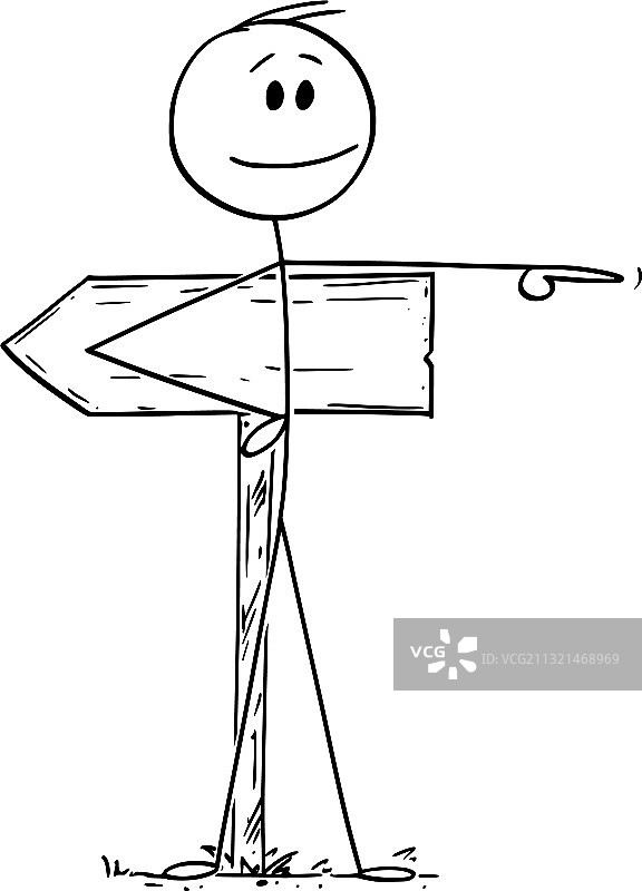 卡通男人或商人指着图片素材