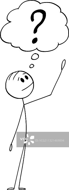 提问的卡通男人或商人图片素材