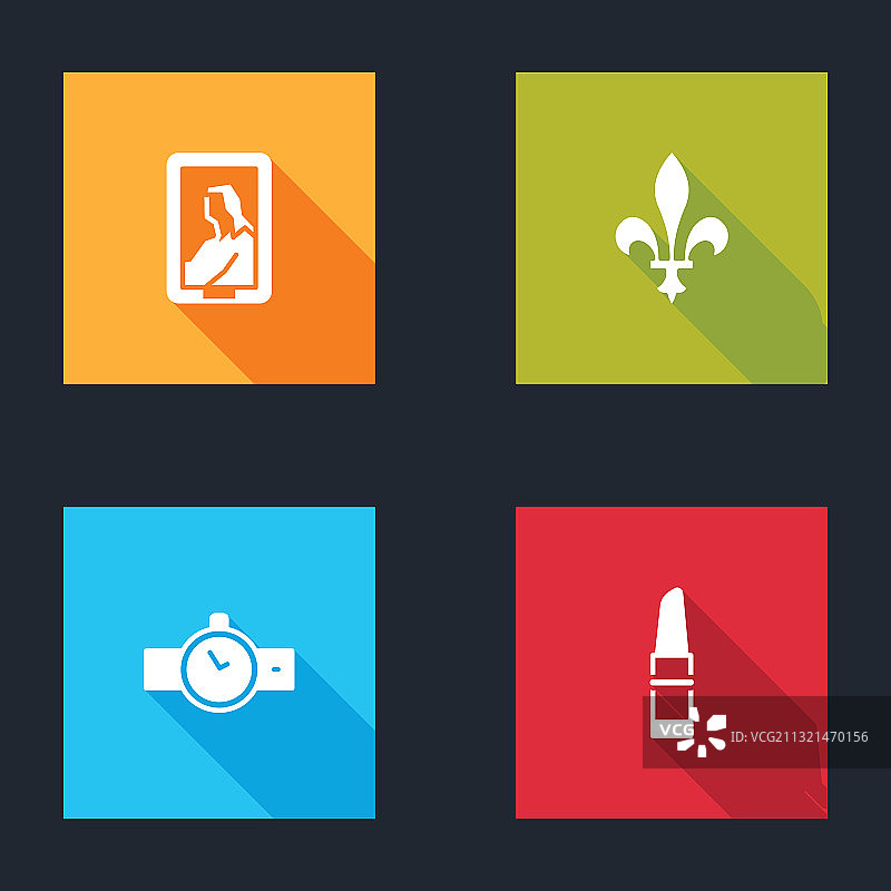 博物馆内的百合花饰腕表肖像套装图片素材