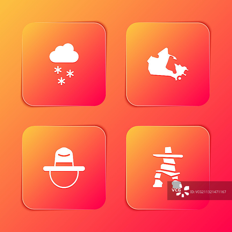 多云转雪加拿大地图加拿大护林员合集图片素材