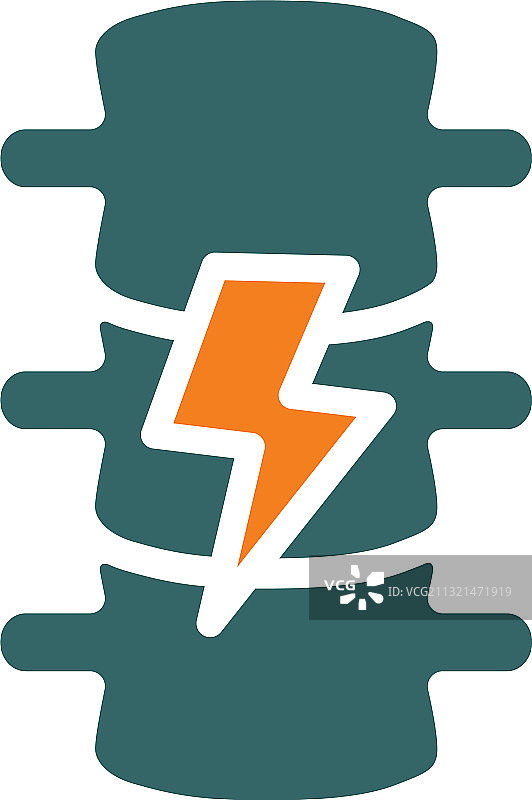 带有剧烈疼痛的脊柱彩色图标图片素材