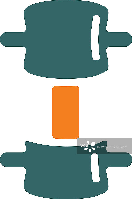 压缩性脊椎骨折彩色图标图片素材