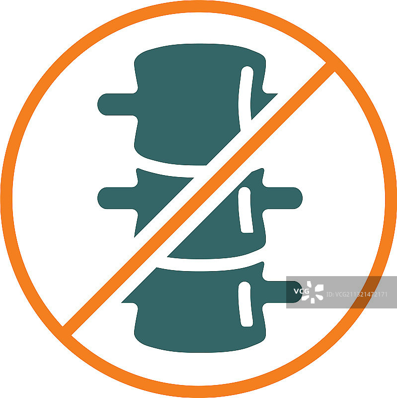 禁止标志脊柱彩色图标图片素材