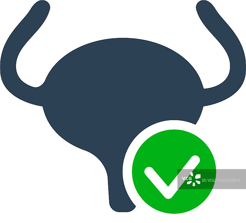 带勾选标记的膀胱彩色图标图片素材