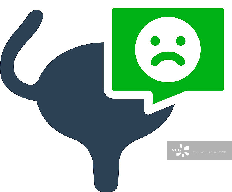 聊天气泡中带有悲伤表情的膀胱图片素材