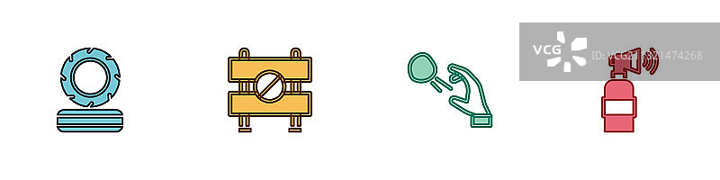 燃烧的轮胎路障素材图片素材