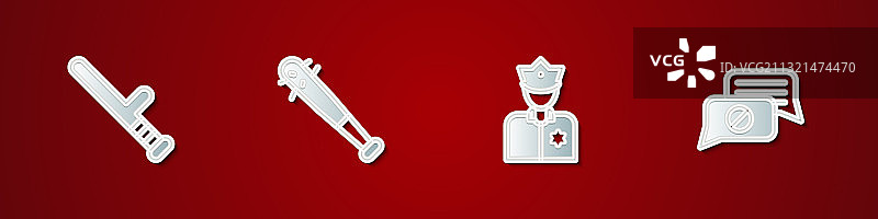 警用橡胶警棍棒球棍图片素材