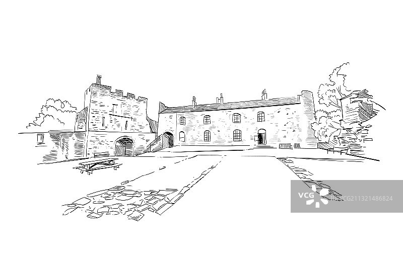 手绘英格兰大不列颠欧洲草图图片素材