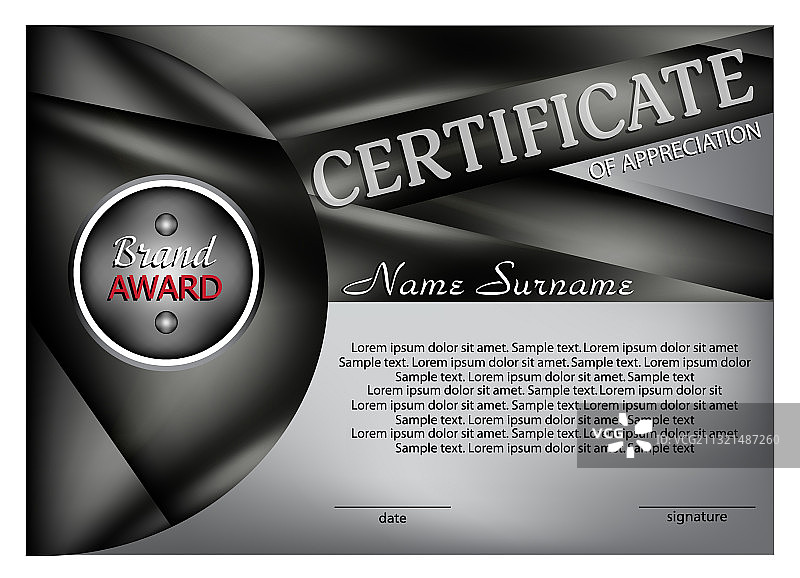 现代风格证书或文凭模板图片素材