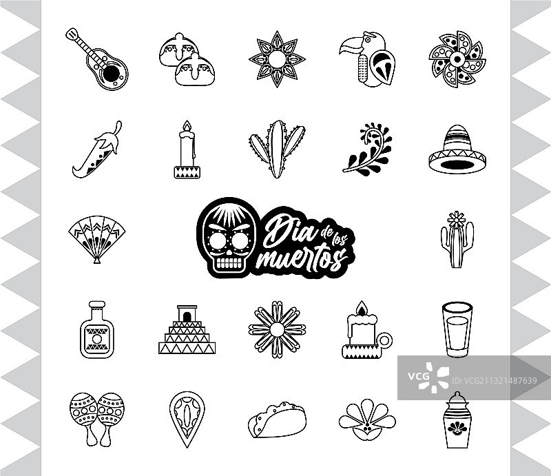 亡灵节二十二图标套装图片素材