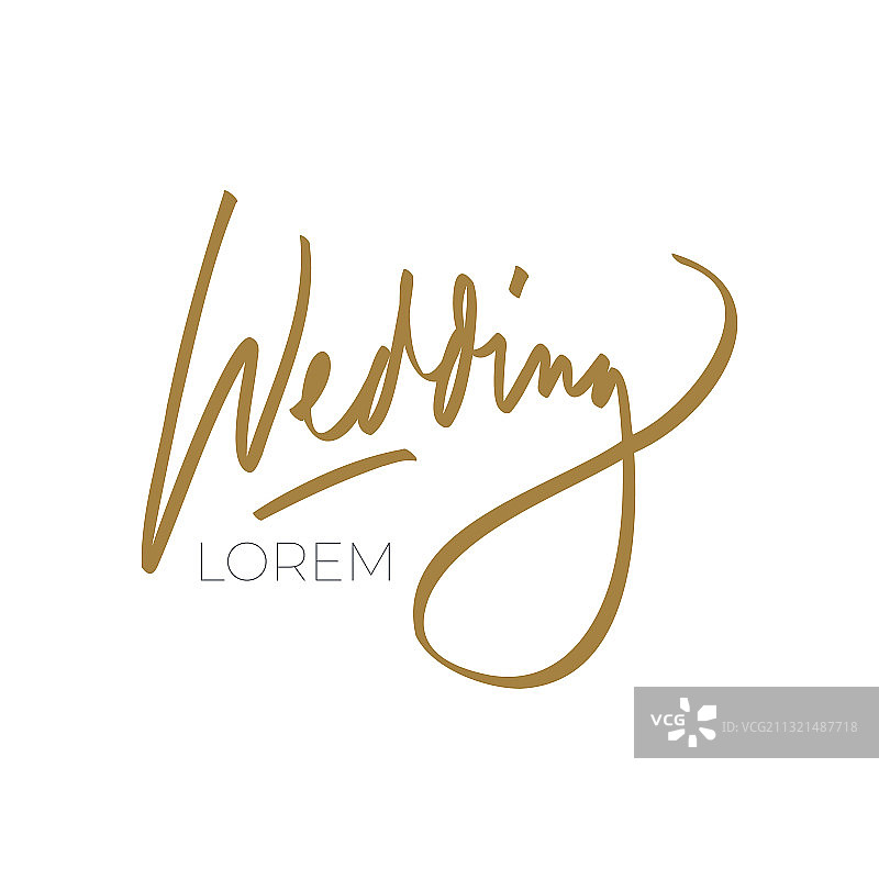 带手写字体的婚礼logo设计模板图片素材
