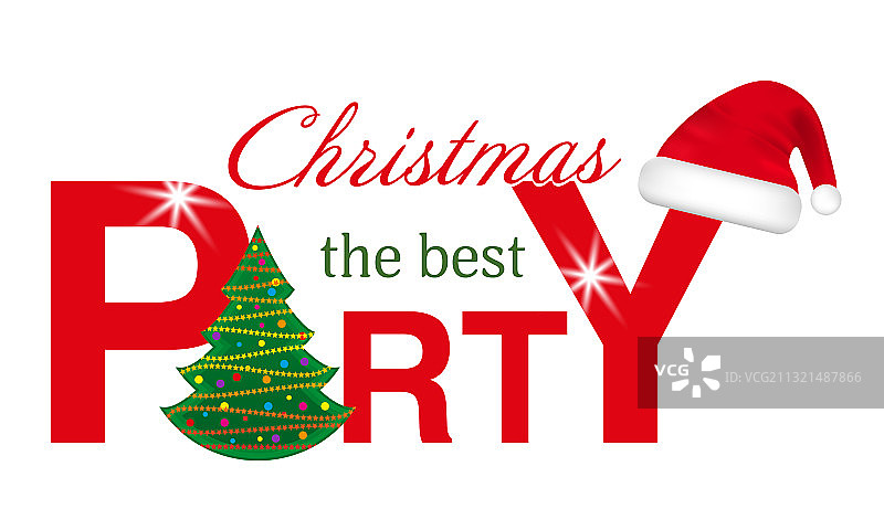 圣诞树圣诞派对标题图片素材