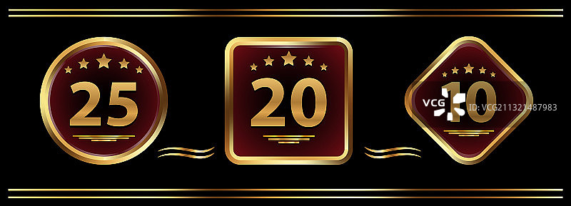 周年纪念标志与徽章合集图片素材