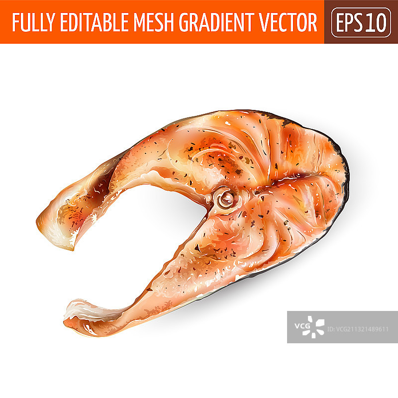 美味的牛排和三文鱼图片素材