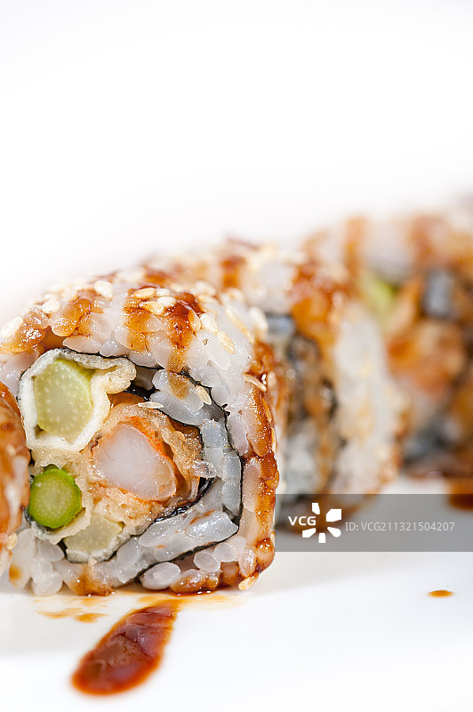 盘中寿司的特写图片素材