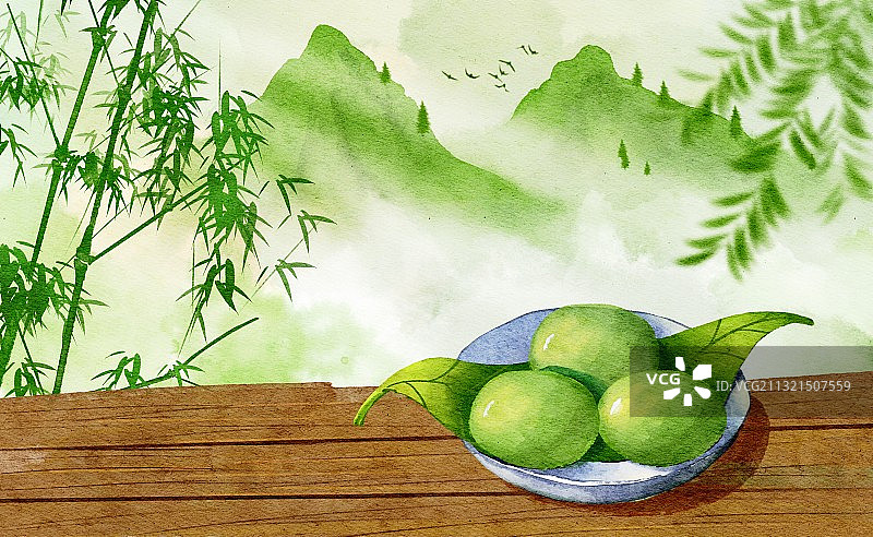 清明节食物青团插画图片素材