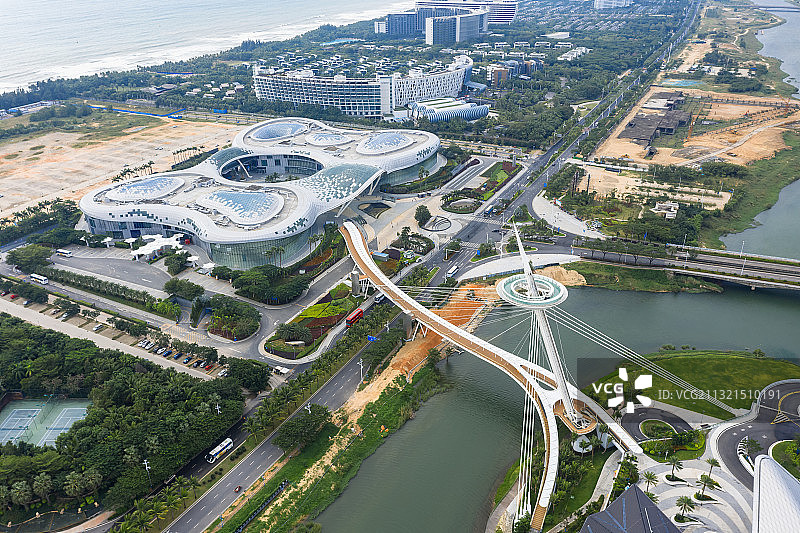 海南省三亚市海棠湾全球免税店航拍全景图图片素材