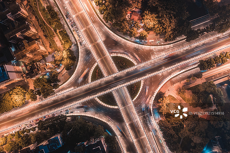 广州大道中天河立交桥夜景图片素材