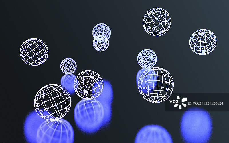 发光线条组成的网格球形图片素材
