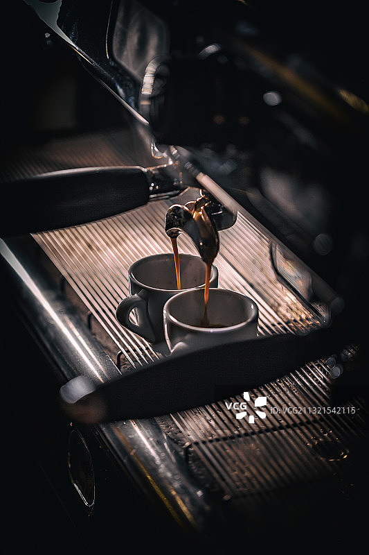 咖啡馆咖啡机俯视图图片素材