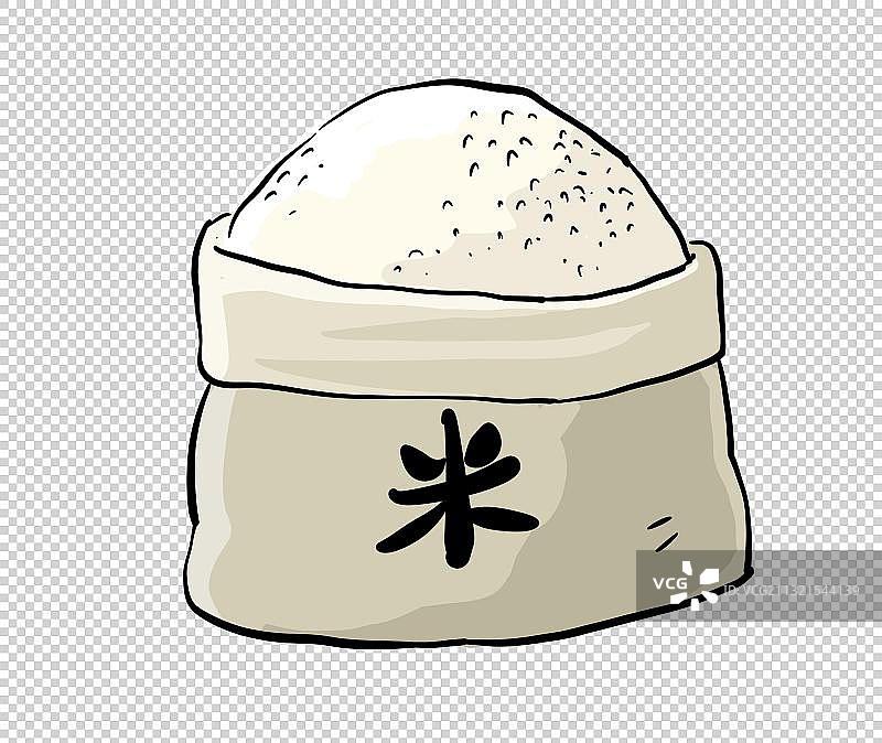 米袋子和大米图片素材