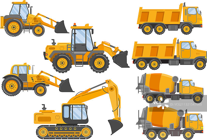 建筑施工履带式推土机挖掘机图片素材